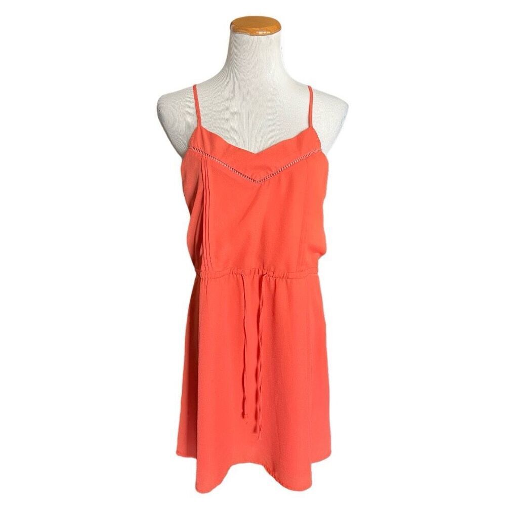 Womens Anthropologie Paper Crane Coral Sleeveless Dress - Sz L